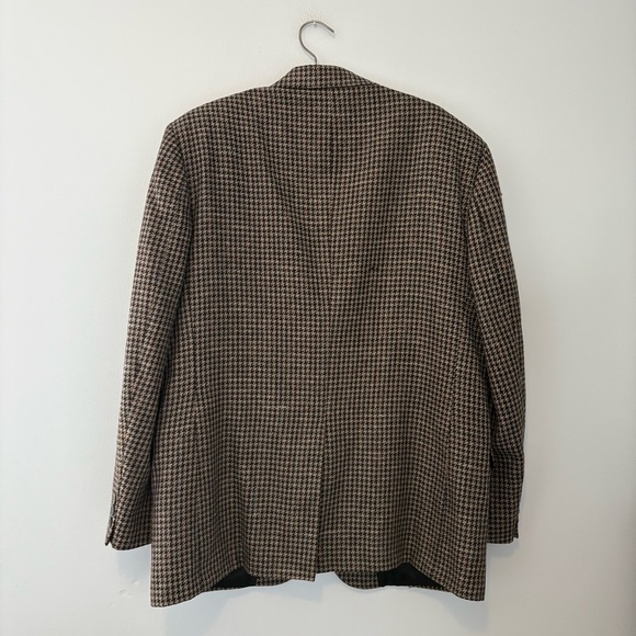 Vintage Shetland Clothes Collection Wool Silk Blend Houndstooth Blazer Men’s XL - Picture 5 of 9